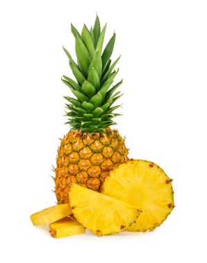 Beyaz arkaplanda izole edilmiş ananas