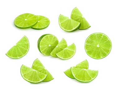 izole limon dilimleri. ayarla