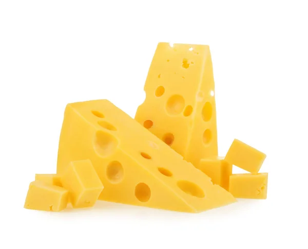 Bir parça peynir izole.