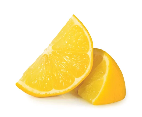 Rebanada de limón aislada en blanco — Foto de Stock