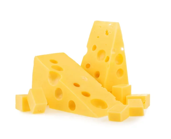 一块孤立的奶酪 — 图库照片