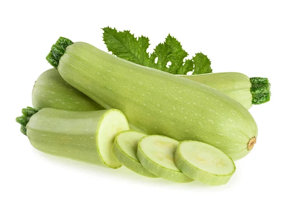 Kürbis-Zucchini aus Gemüsemark isoliert auf weißem Hintergrund — Stockfoto