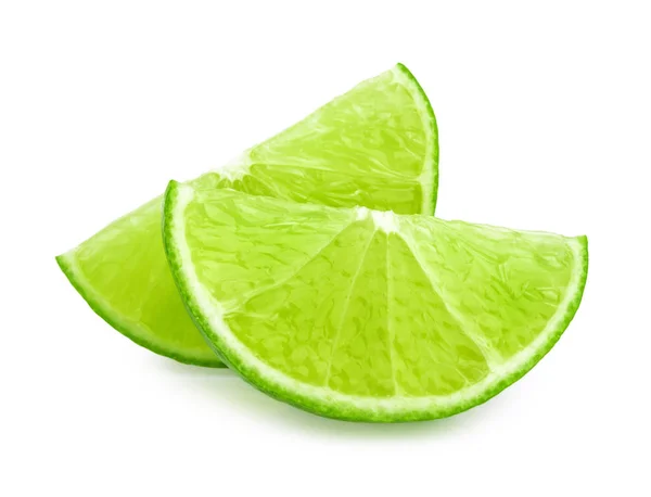 Fatia de limão isolada no fundo branco — Fotografia de Stock