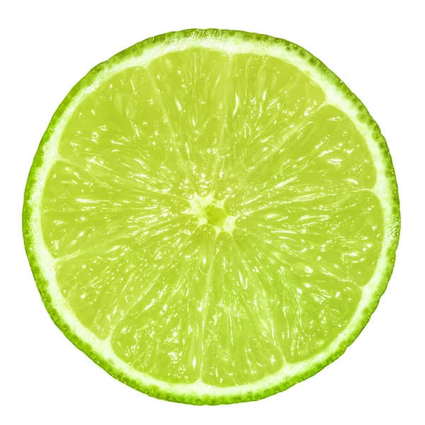 Lime skiva isolerade utan skugga — Stockfoto