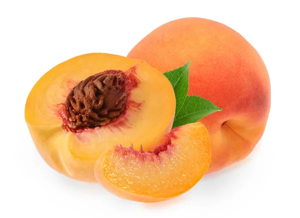 Peaches isolated on white background — Stock Photo, Image