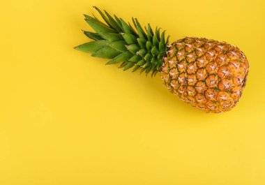 Sarı arka planda ananas