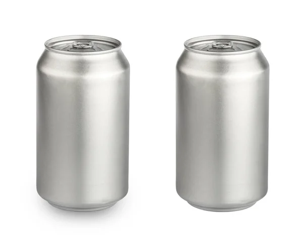 Métal aluminium boisson boisson peut isolé sur fond blanc c — Photo