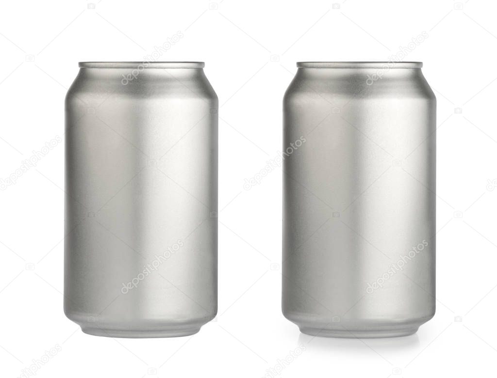 metal aluminum beverage drink can isolated on white background c