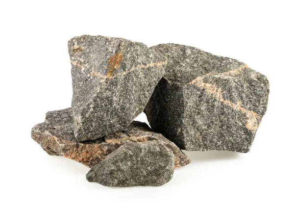 Гранітні камені, камені ізольовані на білому тлі — стокове фото