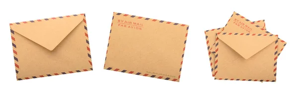 Brown Envelopes isolado fundo branco — Fotografia de Stock