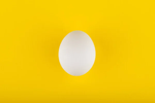 Egg Yellow Background Top View — Stock Photo, Image