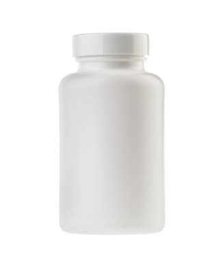 medicine white pill bottle isolated without shadow clipping path - photography clipart