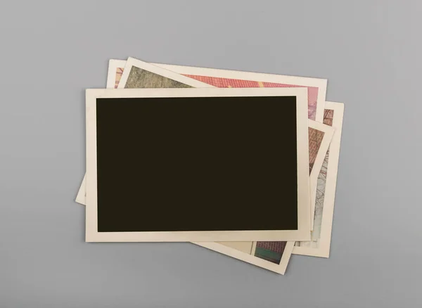 Stack Blank Vintage Photos — Stock Photo, Image