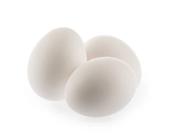 Kananmunat Eristetty Valkoisella Pohjalla Leikkausreitillä — kuvapankkivalokuva