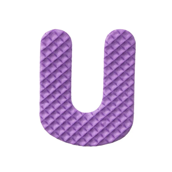 Alphabet U made from EVA foam isolated on white background — Stockfoto
