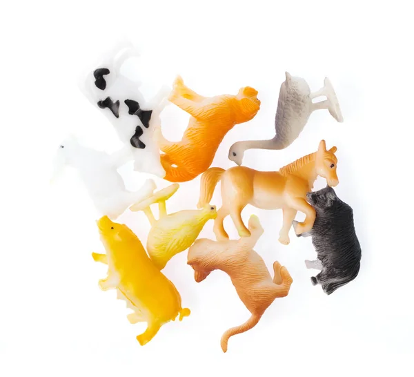 Пластикові іграшки для дітей ізольовані на білому тлі — стокове фото