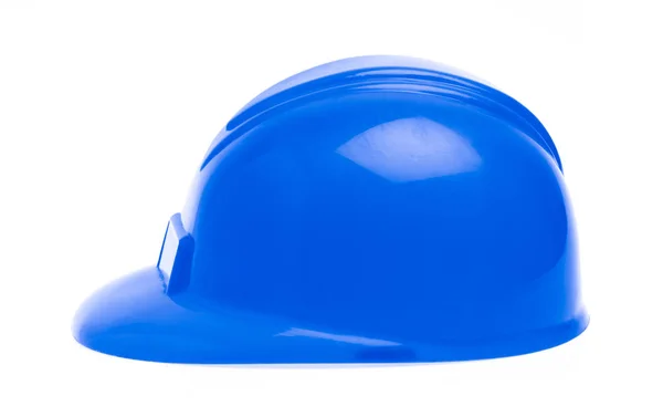 Niebieski kask ochronny izolowany na białym tle — Zdjęcie stockowe