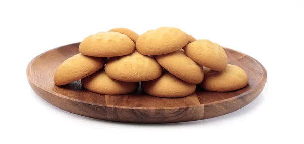 Prato de biscoitos isolados no fundo branco — Fotografia de Stock