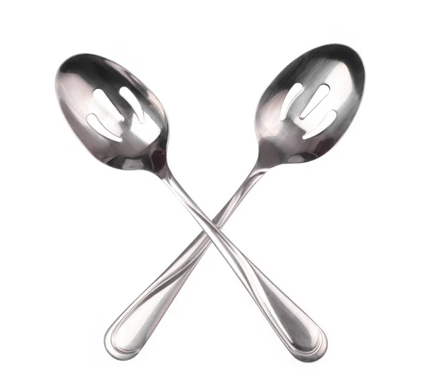 Stainless spoon isolated on white background — 图库照片