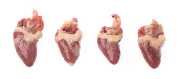 Kyckling hjärtan isolerad på vit bakgrund — Stockfoto