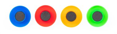 Colorful Cute Magnet red, bule, yellow, green magneticl isolated