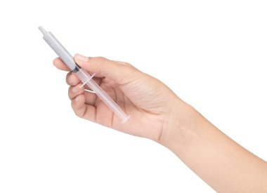 hand holding Silicone Thermal Conductivity cpu Heatsink isolated