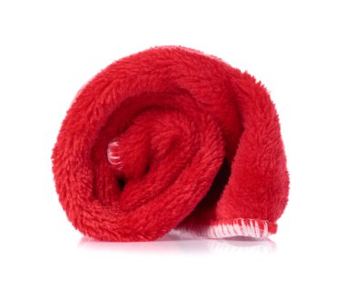 Red wipes microfiber isolated on whitebackground