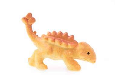 Dinosaur Ankylosaurus made out of plastic. dinosaur toy isolated