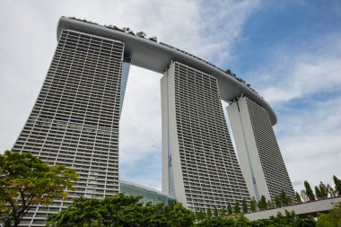 Singapur - 18 Şubat 2017: Marina körfezi kumlarının lokasyonu