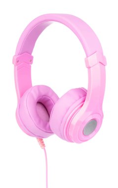pembe beyaz zemin üzerine izole kulaklık