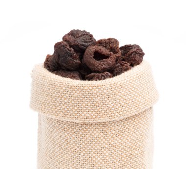 sack of dried longan isolated on white background