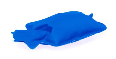 Blue Plastic Round Empty Blank Container Box Isolated On White B