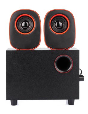 Modern speakers isolated on white background