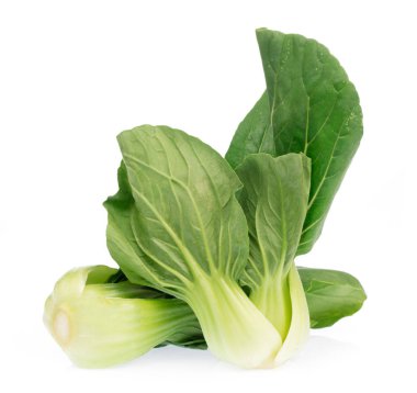 Beyaz arka planda izole edilmiş taze Çin lahanası.