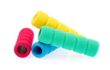 sponge of handle for pen or pencil isolated on white background