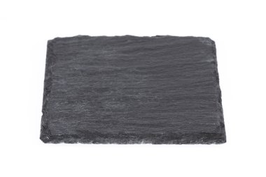 black stone empty rectangular, square dish isolated on white bac