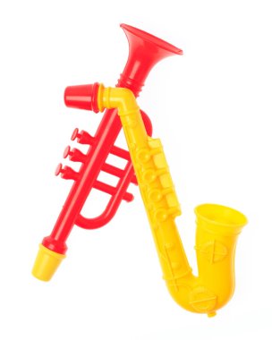 trumpet toy isolated on white background.