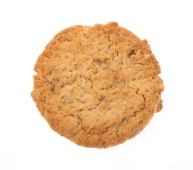 close up of biscuit cookie isolated on white background