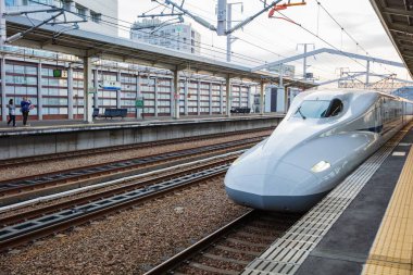 OSAKA, JAPAN - May 11: A train pulls into Station on May 11, 201