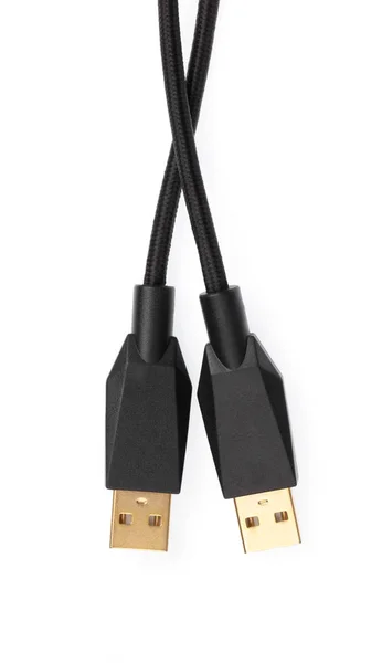 Micro USB cables Connectors, sockets for PC isolated on white ba — ストック写真