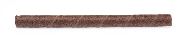 Chocolate wafer stick isolado no fundo branco . — Fotografia de Stock