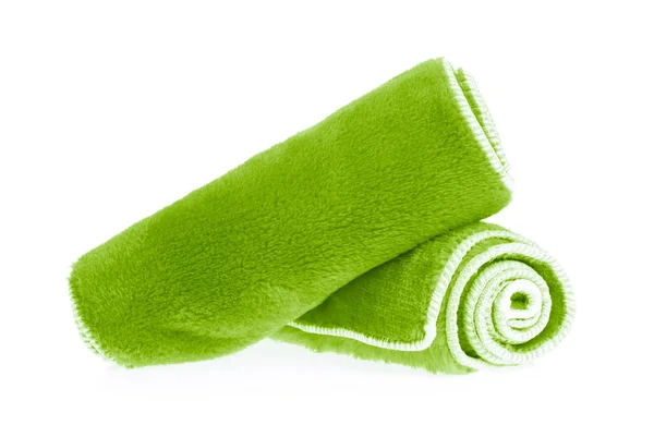 Green wipes microfiber isolated on whitebackground — ストック写真