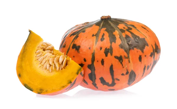 Ripe pumpkin with slice isolated on white background — Stock Photo, Image