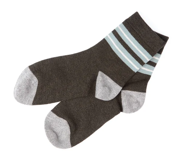Beyaz arkaplanda izole edilmiş bir çift çorap — Stok fotoğraf