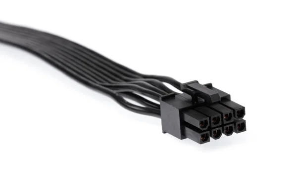 Power cable 30cm dual PSU power supply 8 pin isolated on a white — 图库照片