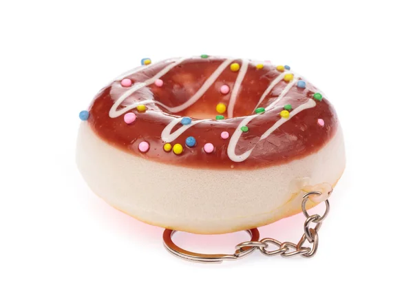 Schlüsselanhänger Donut isoliert auf weißem Hintergrund. — Stockfoto