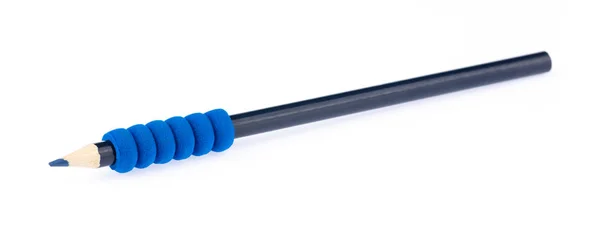 Lápis de cor azul isolado no fundo branco . — Fotografia de Stock