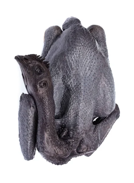 Black Chicken Whole Isolated On White Background