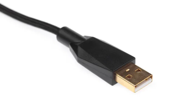 Micro USB cables Connectors, sockets for PC isolated on white ba — 스톡 사진