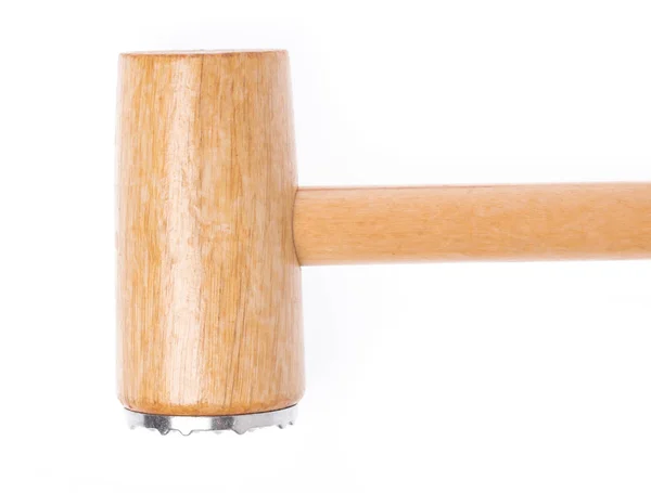 Дерев'яний молоток ізольований на білому тлі — стокове фото